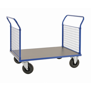 Plattformwagen Plattformwagen, bis 500kg belastbar, 2 Bockrollen, 2 Lenkrollen, blau