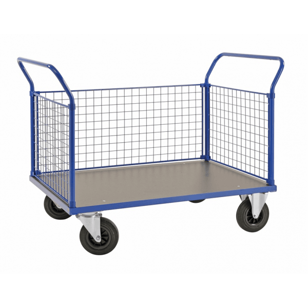 Plattformwagen Plattformwagen, bis 500kg belastbar, 2 Bockrollen, 2 Lenkrollen, blau