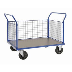 Plattformwagen Plattformwagen, bis 500kg belastbar, 2 Bockrollen, 2 Lenkrollen, blau