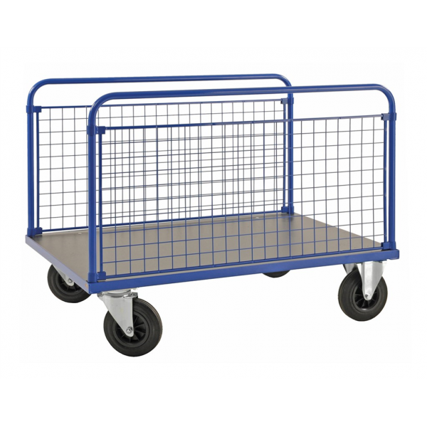 Plattformwagen Plattformwagen, bis 500kg belastbar, 2 Bockrollen, 2 Lenkrollen, blau