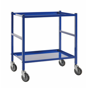 Tischwagen 2 Böden, bis 150kg belastbar, 4 Lenkrollen, blau