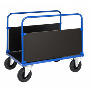 Plattformwagen Plattformwagen, bis 500kg belastbar, 2 Bockrollen, 2 Lenkrollen, blau