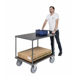 Tischwagen MDF Platte Markierungsfreie Rollen 2 Böden mit Bremse