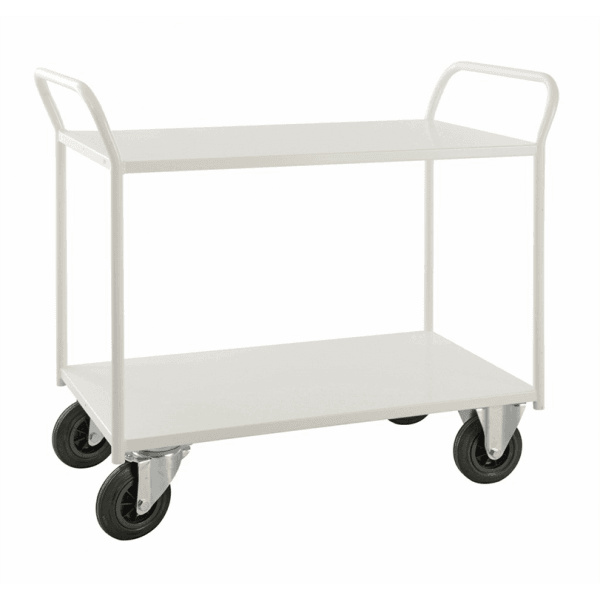 Etagenwagen mit 2 Böden bis 400kg belastbar weiss