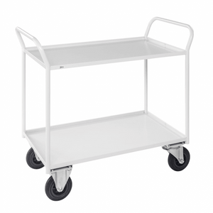 Etagenwagen mit 2 Böden bis 400kg belastbar weiss