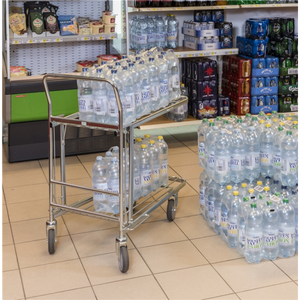 Gitterwagen Einkaufswagen, bis 300kg belastbar, 4 Lenkrollen, 2 davon mit Bremse, verzinkt
