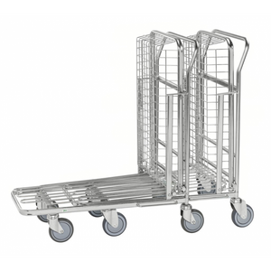 Gitterwagen Einkaufswagen, bis 300kg belastbar, 4 Lenkrollen, 2 davon mit Bremse, verzinkt