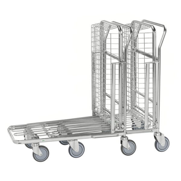 Gitterwagen Einkaufswagen, bis 300kg belastbar, 4 Lenkrollen, 2 davon mit Bremse, verzinkt