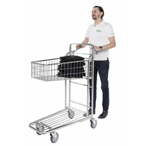 Gitterwagen Einkaufswagen, bis 300kg belastbar, 4 Lenkrollen, verzinkt