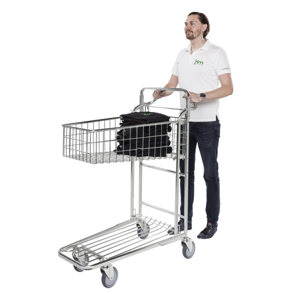 Gitterwagen Einkaufswagen, bis 300kg belastbar, 4 Lenkrollen, verzinkt