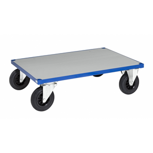 Plattformwagen Kofferwagen, bis 500kg belastbar, 2 Bockrollen, 2 Lenkrollen, blau