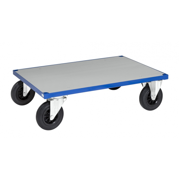 Plattformwagen Kofferwagen, bis 500kg belastbar, 2 Bockrollen, 2 Lenkrollen, blau