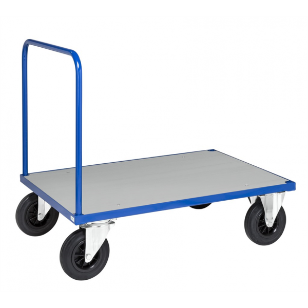 Plattformwagen Kofferwagen, bis 500kg belastbar, 2 Bockrollen, 2 Lenkrollen, blau