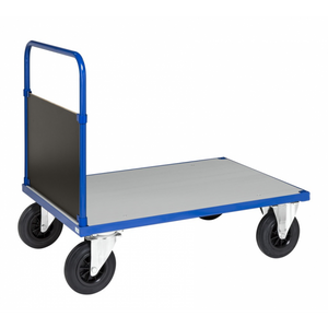 Plattformwagen Kofferwagen, bis 500kg belastbar, 2 Bockrollen, 2 Lenkrollen, blau
