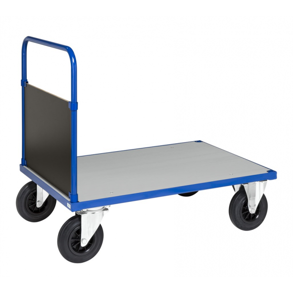 Plattformwagen Kofferwagen, bis 500kg belastbar, 2 Bockrollen, 2 Lenkrollen, blau