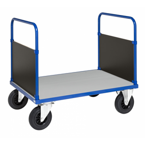 Plattformwagen Kofferwagen, bis 500kg belastbar, 2 Bockrollen, 2 Lenkrollen, blau