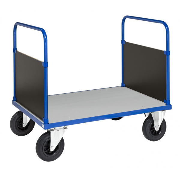 Plattformwagen Kofferwagen, bis 500kg belastbar, 2 Bockrollen, 2 Lenkrollen, blau