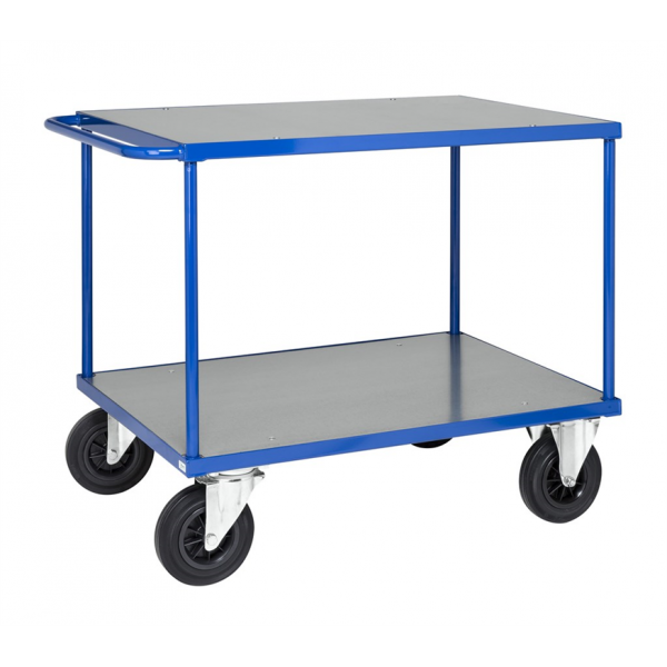 Plattformwagen Kofferwagen, bis 500kg belastbar, 2 Bockrollen, 2 Lenkrollen, blau
