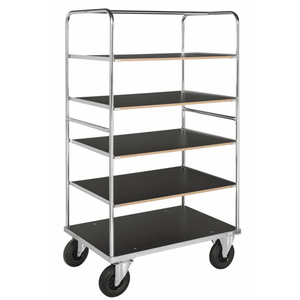 Plattformwagen Multi-Etagenwagen, 5 Böden, bis 500kg belastbar, 2 Bockrollen, 2 Lenkrollen