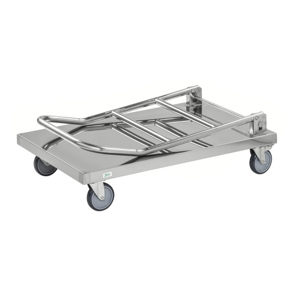 Edelstahl Plattformwagen mit höhenverstellbarem Griff, Klasse C2 Edelstahl 18/0