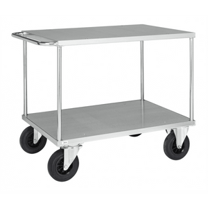 Plattformwagen Tischwagen, 2 Böden, bis 500kg belastbar, 2 Bockrollen, 2 Lenkrollen,
