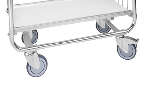 Etagenwagen 2 Böden, bis 250kg belastbar, 4 Lenkrollen, 2 davon mit Bremse