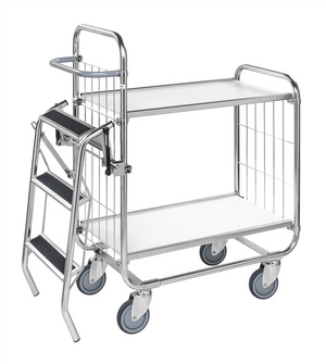 Etagenwagen 2 Böden, bis 250kg belastbar, 4 Lenkrollen, verzinkt