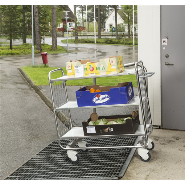 Etagenwagen 3 Böden, bis 250kg belastbar, 4 Lenkrollen, verzinkt
