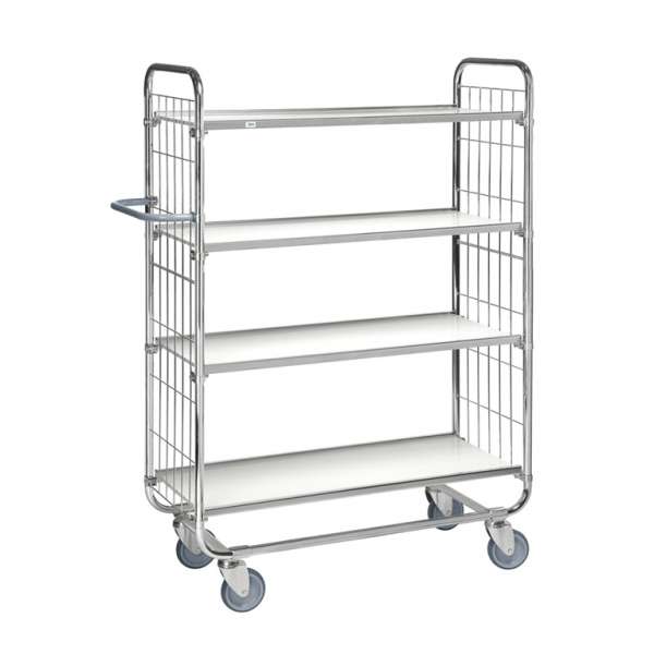 Etagenwagen 4 Böden, bis 250kg belastbar, 4 Lenkrollen, 2 davon mit Bremse