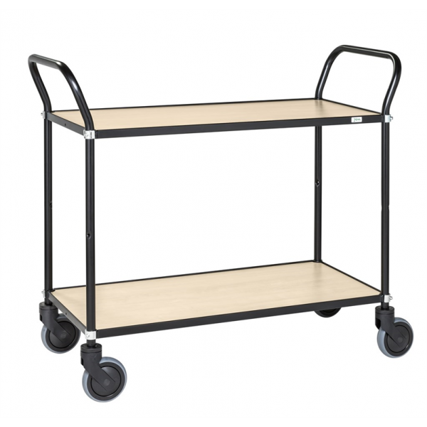 Servierwagen bis 250kg belastbar, 4 Lenkrollen, schwarz