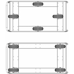 Extra großer Plattformwagen, bis 1200kg belastbar, 2 Bockrollen, 2 Lenkrollen