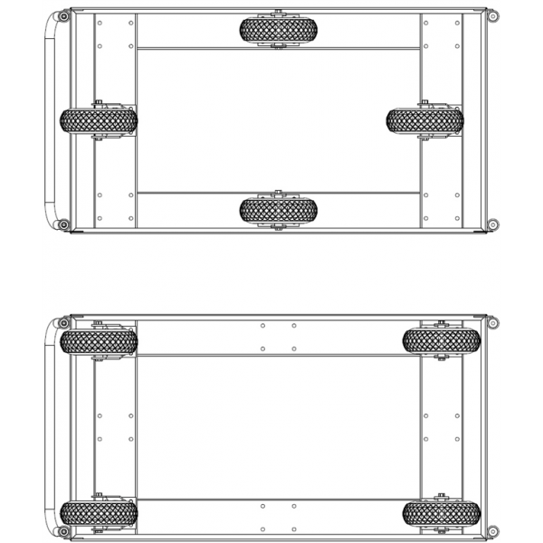 Extra großer Plattformwagen, bis 1200kg belastbar, 2 Bockrollen, 2 Lenkrollen