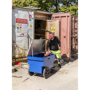 Baustellenwagen Werkzeugwagen, bis 400kg belastbar, 2 Lenk- und 2 Bockrollen, blau