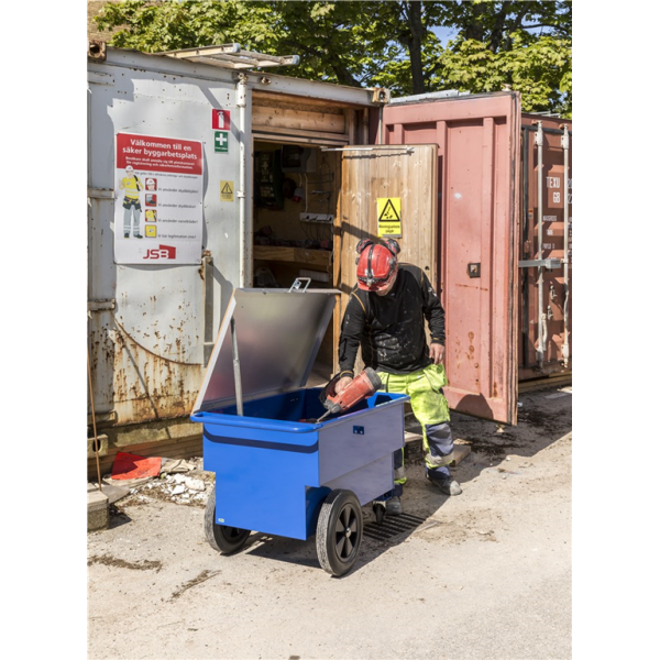 Baustellenwagen Werkzeugwagen, bis 400kg belastbar, 2 Lenk- und 2 Bockrollen, blau