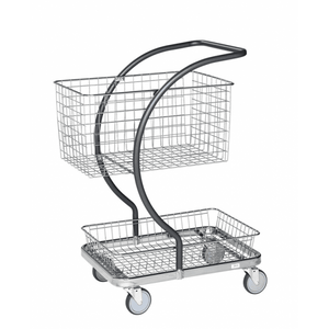 Servierwagen C-Line Einkaufswagen, bis 120kg belastbar, 4 Lenkrollen, grau