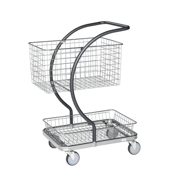 Servierwagen C-Line Einkaufswagen, bis 120kg belastbar, 4 Lenkrollen, grau