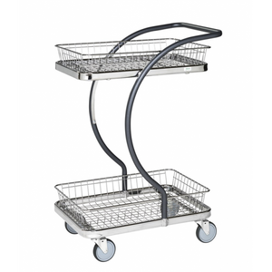 Servierwagen C-Line Einkaufswagen, bis 120kg belastbar, 4 Lenkrollen, grau