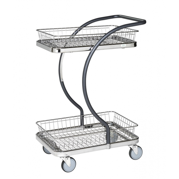 Servierwagen C-Line Einkaufswagen, bis 120kg belastbar, 4 Lenkrollen, grau