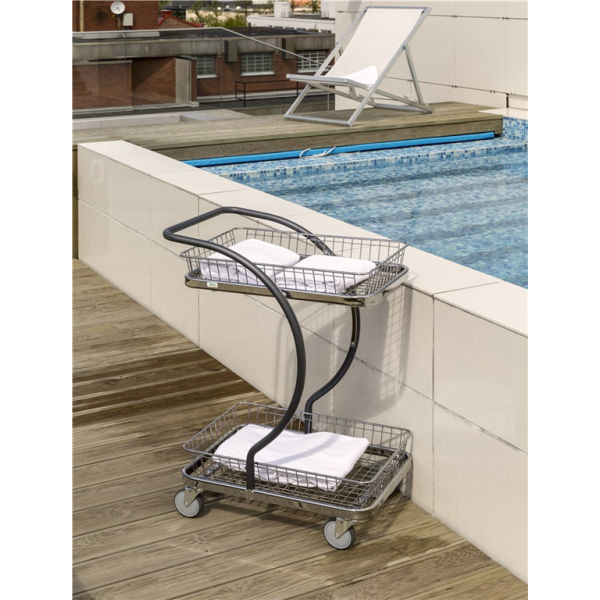 Servierwagen C-Line Einkaufswagen, bis 120kg belastbar, 4 Lenkrollen, grau