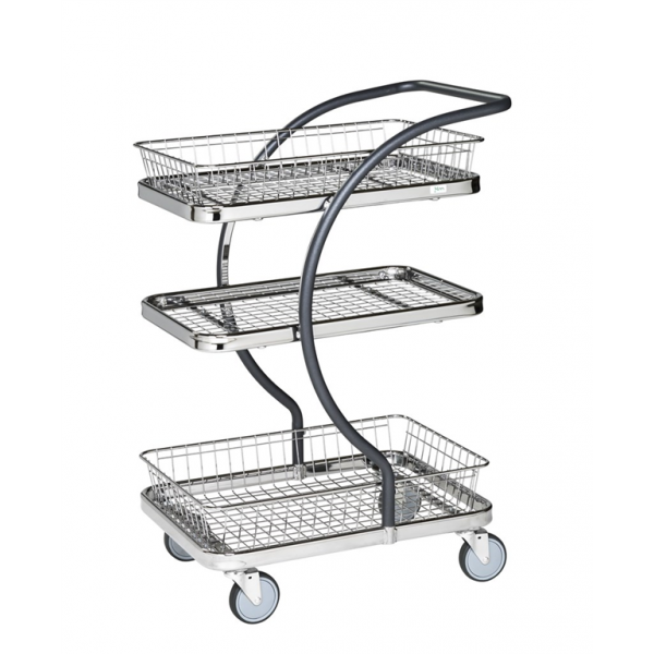 Servierwagen C-Line Einkaufswagen, bis 120kg belastbar, 4 Lenkrollen, grau