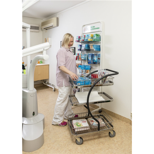 Servierwagen C-Line Einkaufswagen, bis 120kg belastbar, 4 Lenkrollen, grau