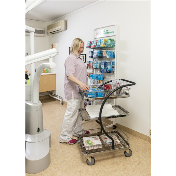 Servierwagen C-Line Einkaufswagen, bis 120kg belastbar, 4 Lenkrollen, grau
