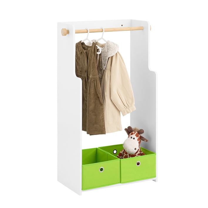 Kindergarderobe | Kleiderschrank Kinder | Kleiderständer | Grün/Weiss