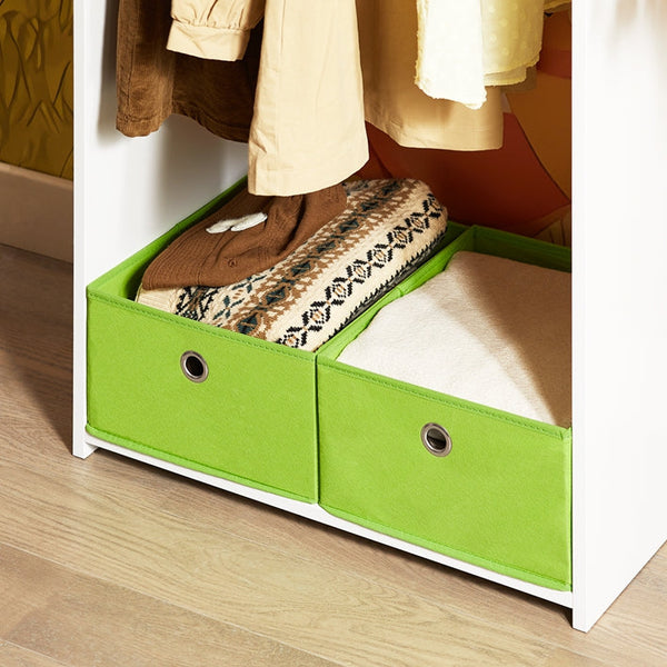 Kindergarderobe | Kleiderschrank Kinder | Kleiderständer | Grün/Weiss