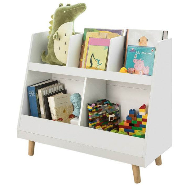 Kinderbücherregal | Spielzeugtruhe | Aufbewahrungsregal Kinderzimmer | Weiss KMB19-W