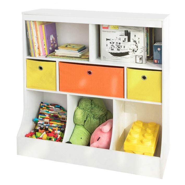 Kinderbücherregal Spielzeugtruhe Aufbewahrungsregal Für Kinder Weiss KMB26-W