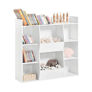 Kinderbücherregal | Spielzeugtruhe | Aufbewahrungsregal für Kinder | Weiss KMB55-W