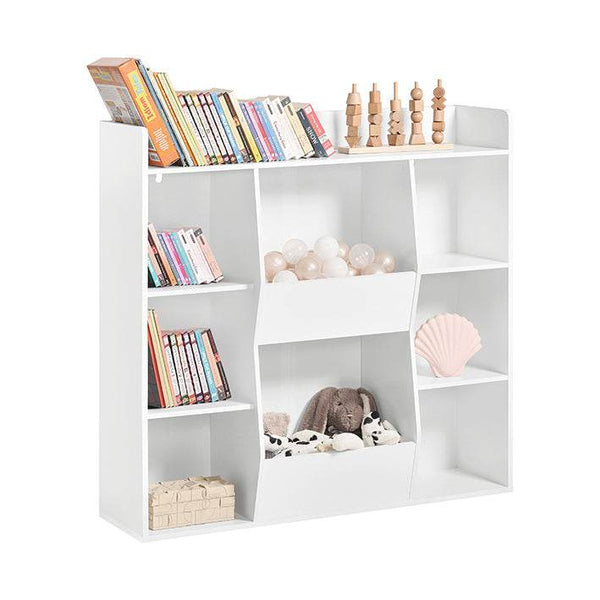 Kinderbücherregal | Spielzeugtruhe | Aufbewahrungsregal für Kinder | Weiss KMB55-W
