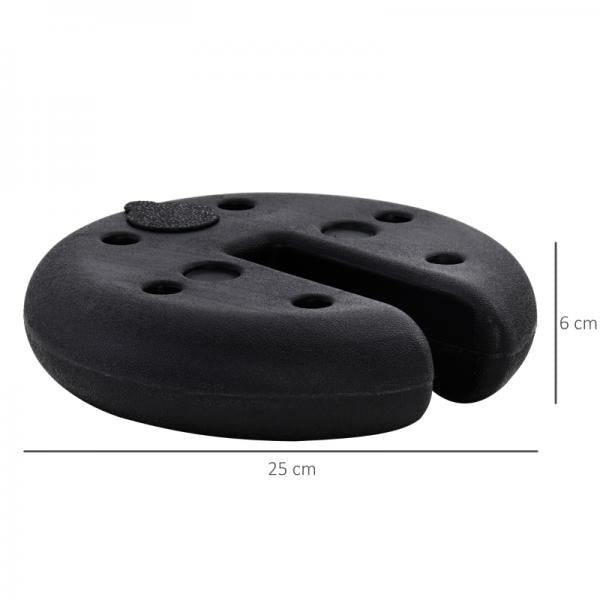 4 tlg. Pavillon Standfuss Gewicht Partyzelt Pavillongewicht befüllbar bis 5 kg HDPE-Kunststoff Schwarz Ø25 x 6 cm