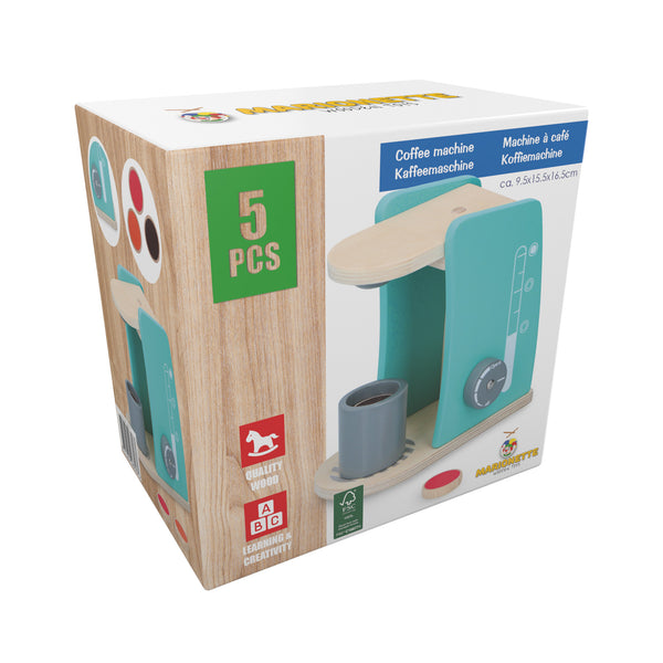 Set di giocattoli in legno per macchine da caffè, 5 pezzi